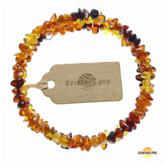 Size-free • Multi-row polished amber women's bracelet on memory wire